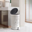 Poubelle à pédale 4,5 gallons en métal avec couvercle et doublure, poubelle rustique en métal blanc-1429357505