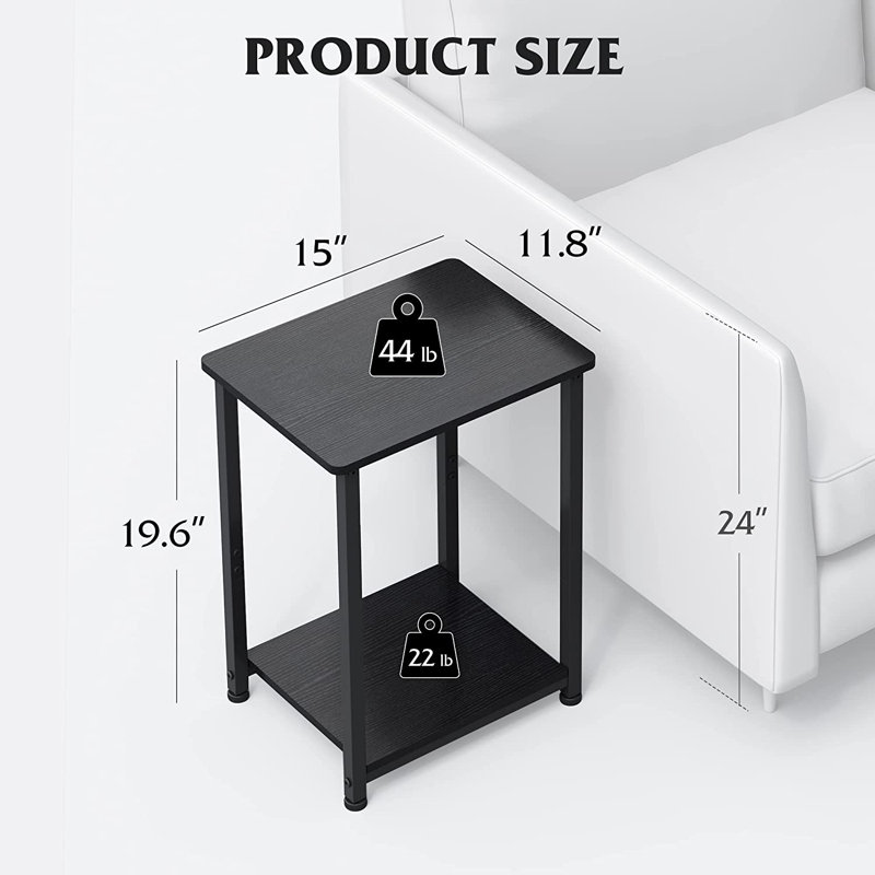 Ensemble de tables de bout Amacker, Noir