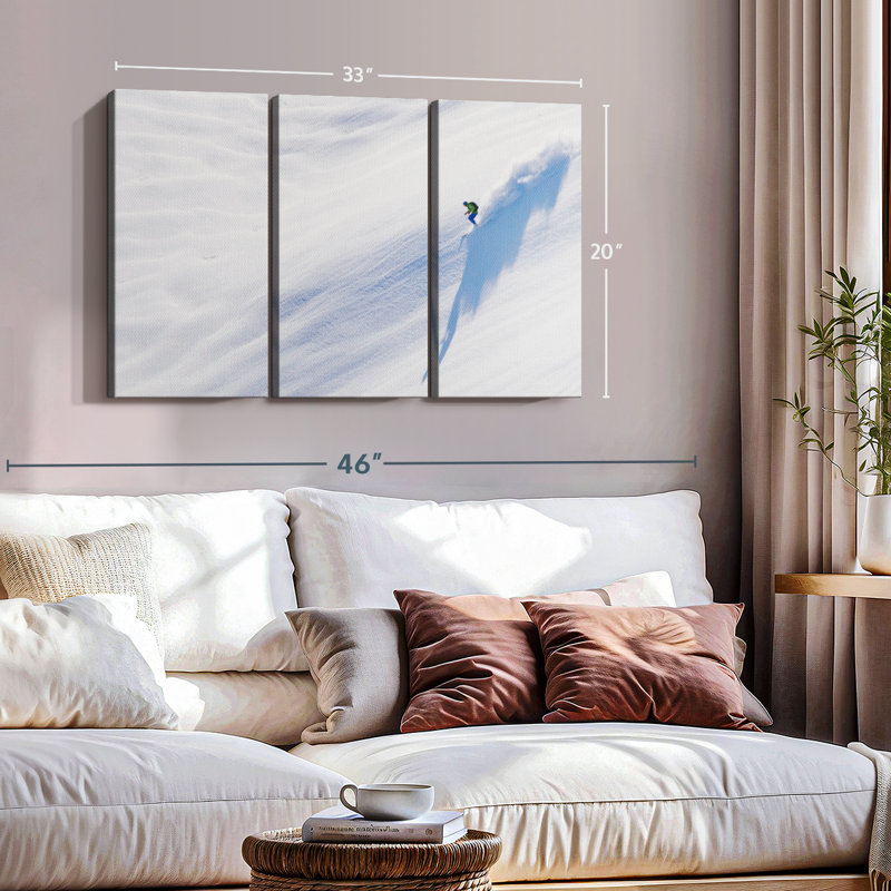 " Man Skiing " 3 - Pieces, 20" H x 33" W x 1.25" D