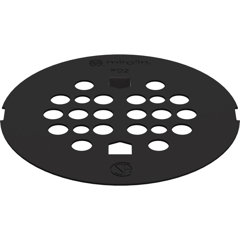 Grille d'évacuation ronde pour sol noir mat, Noir mat