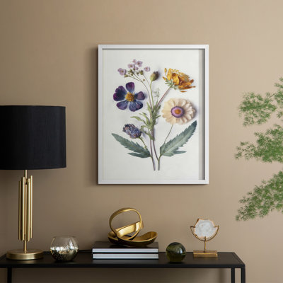 Pressed Flower Memories I Framed Print - Solid Wood