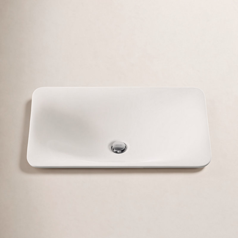 Carillon® Ceramic Rectangular Drop-in Bathroom Sink, White