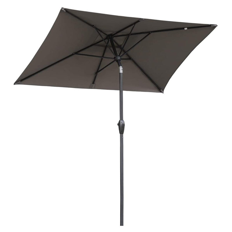 Bohrer 210cm X 140cm Rectangular Traditional Parasol, Cappuccino