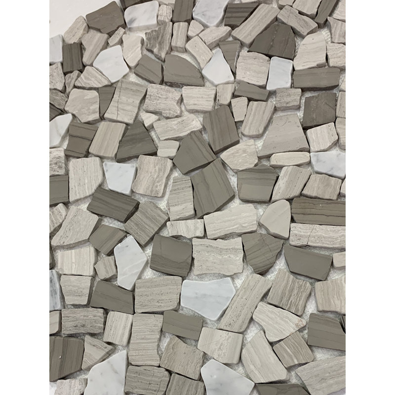 Wood Age Random Sized Pebble Mosaic Wall & Floor Tile