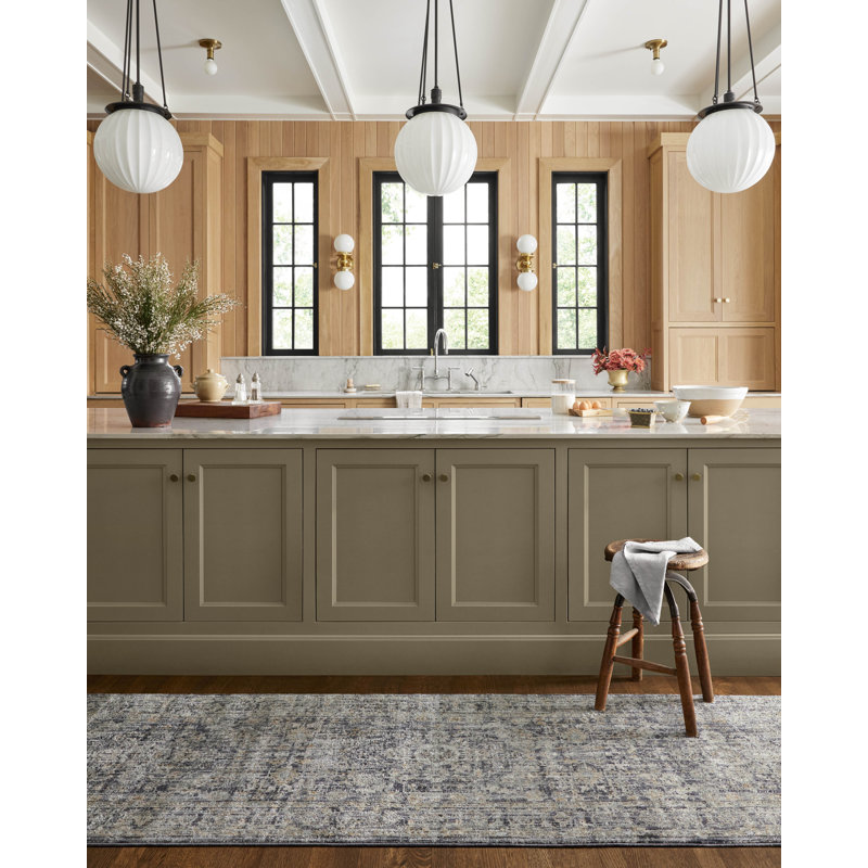 Tapis minuit / tabac Jean Stoffer x Loloi Katherine, Tapis de couloir 2 pi 7 po x 8 pi