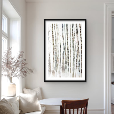 Forêt de bouleaux - impression encadrée minimaliste pour la décoration intérieure