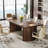 6.56FT Rectangle Conference Table, 78.74" Meeting Table With Double Base, Modular Seminar Table-1933380993