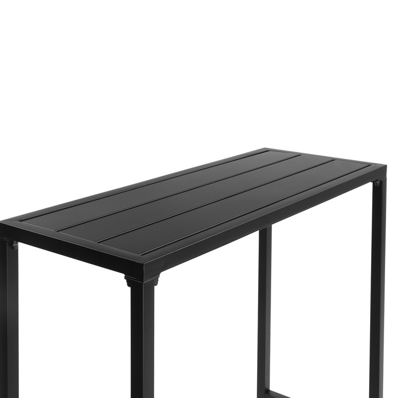 Outdoor  Black Rectangular Metal Bar Table