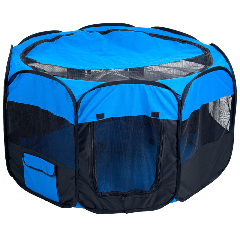 PETMAKER 42"x25" Pop-Up Pet Playpen, Blue