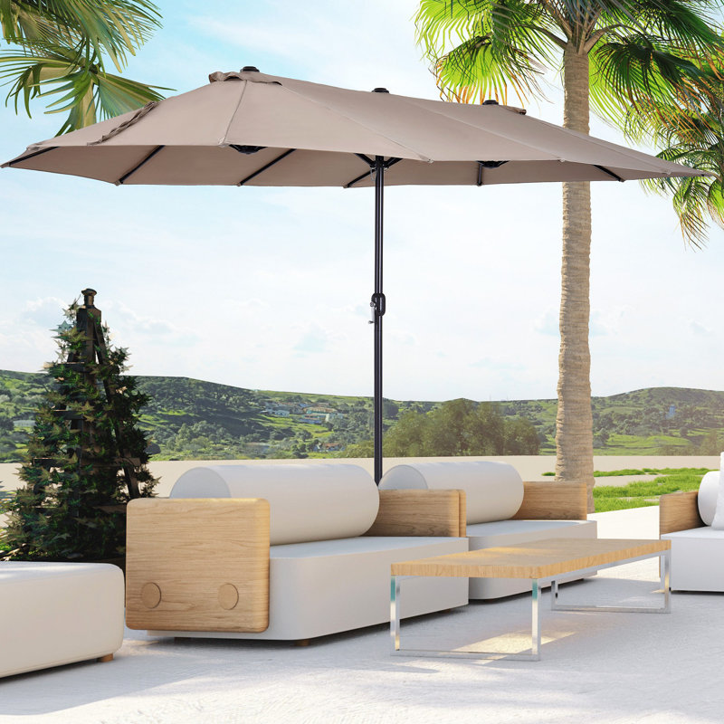 Extra Large Patio Umbrella, Double-Sided Outdoor Umbrella With Crank Handle And Air Vents For Backyard, Deck, Pool, Market (Without Base)