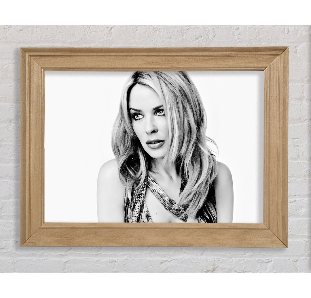 Kylie Minogue Look B N W - Einzelne Bilderrahmen Kunstdrucke