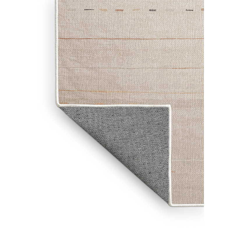 Tapis beige lavable à la machine, Carré 5 pi