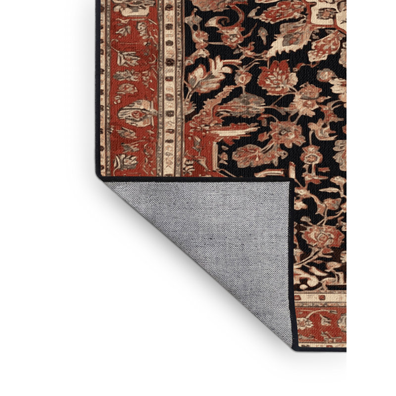 Tapis brun lavable à la machine, Rond 3 pi