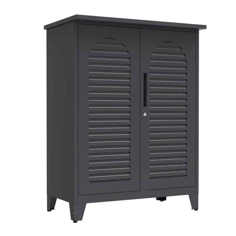 Armoire à outils de 47 po de hauteur en ardoise pour garage, salle de bain, buanderie, atelier de rangement en métal, espaces extérieurs bien organisés, utilisation flexible