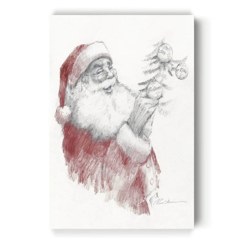 " Santa's Touch " by Parvez Taj, 12" H x 8" W x 1.5" D