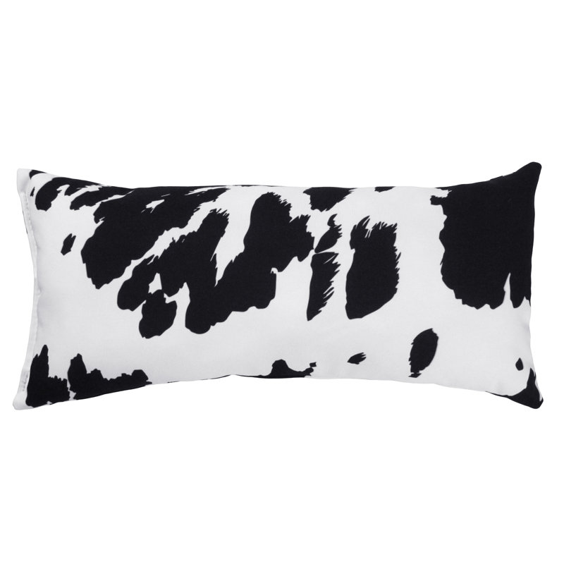 Black and White Cow Print Polyester Decorative Pillow