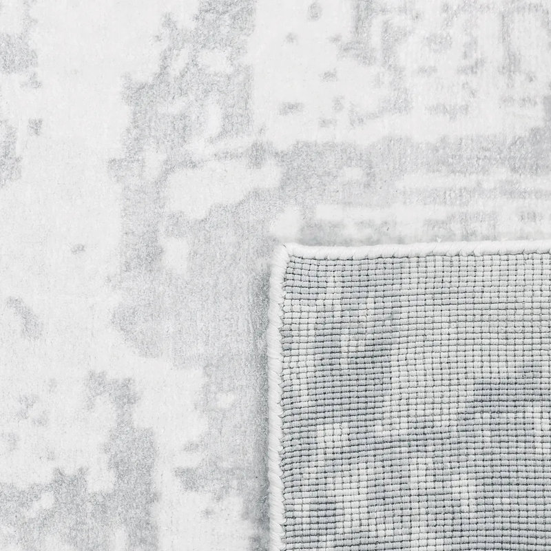 Milo Hand Knotted Area Rug in Gray, Rectangle 5' x 8'