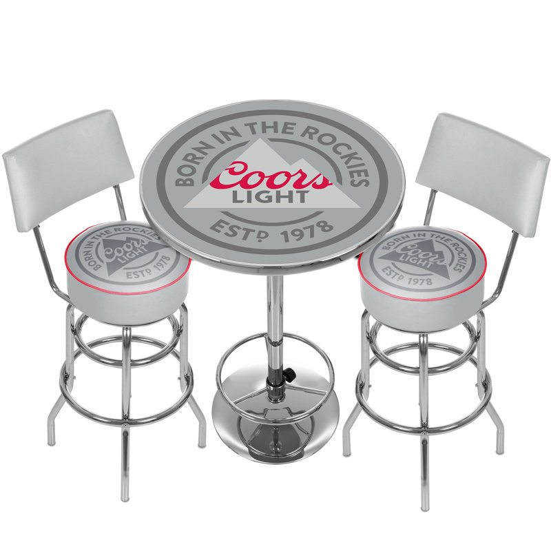 Ensemble de table de pub 3 pièces coors light light game room