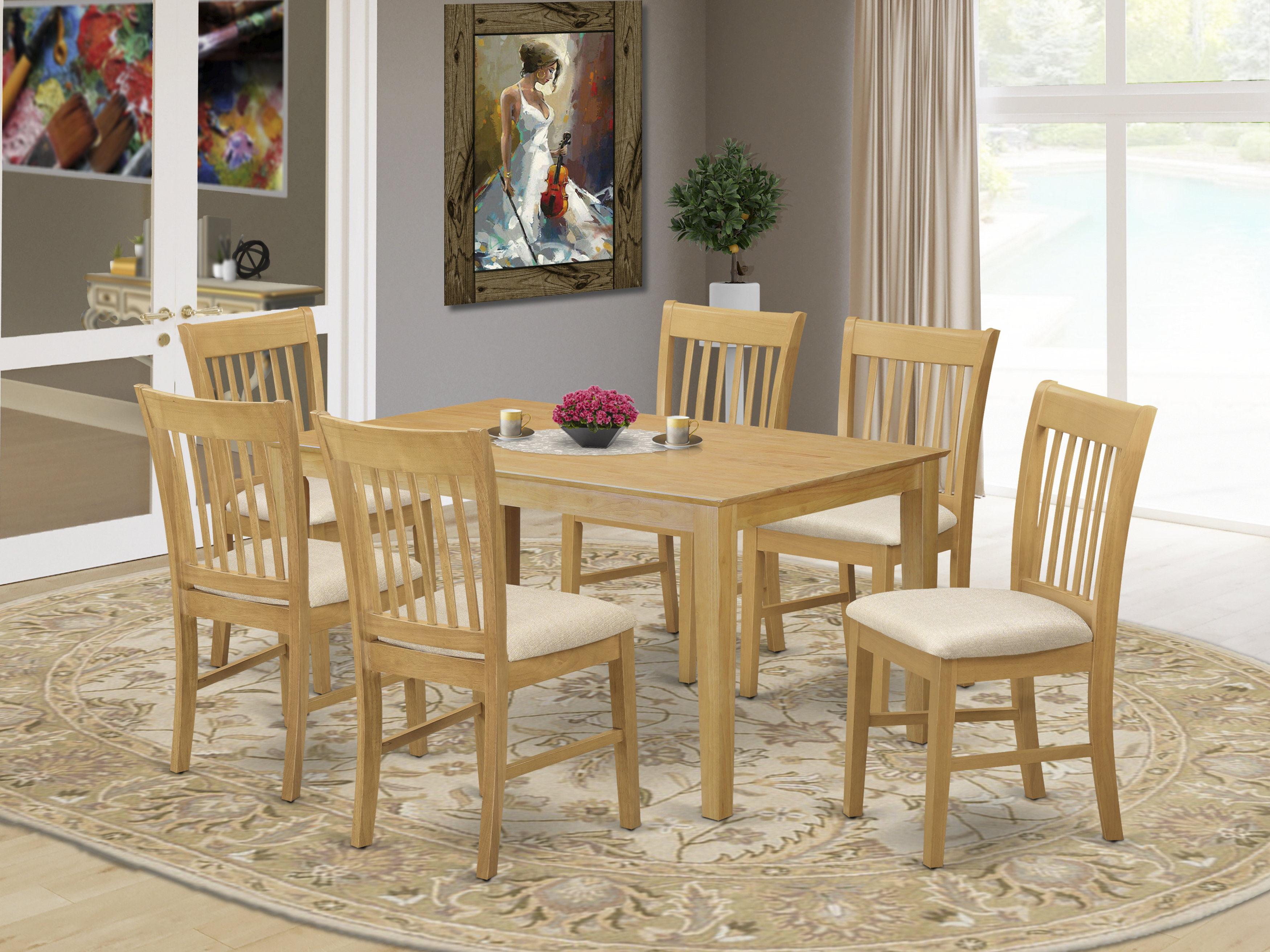 Winston Porter Alingtons Rubberwood Solid Wood Dining Set & Reviews | Wayfair