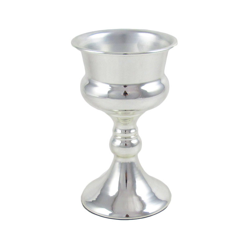 Vase de table en métal Feder, Argent, H 13,5 po x l 5,25 po x P 5,25 po