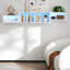 Armoire de rangement murale 65,35 po avec DEL et station de charge pour la cuisine et le salon-111082539
