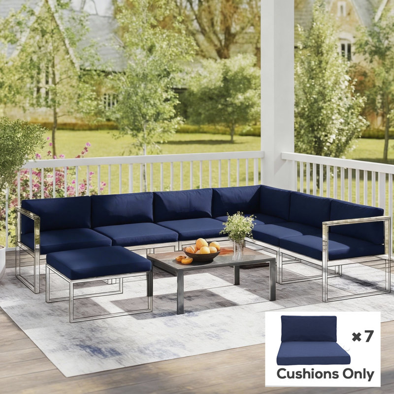 Outdoor Seat Cushion Set, Blue