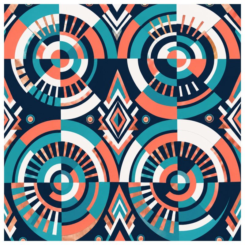 Geometric Circular Pattern Comforter, Queen