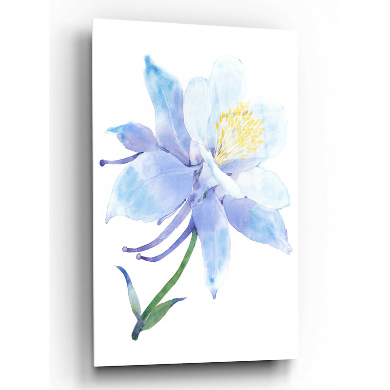 «Columbine Bloom I» par Tim O'Toole, art mural en verre acrylique, H 24 po x l 16 po x P 0,2 po