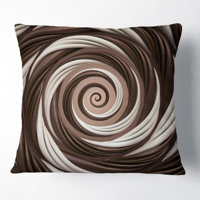  Abstract Chocolate and Milk Candy Spiral Design Pillow