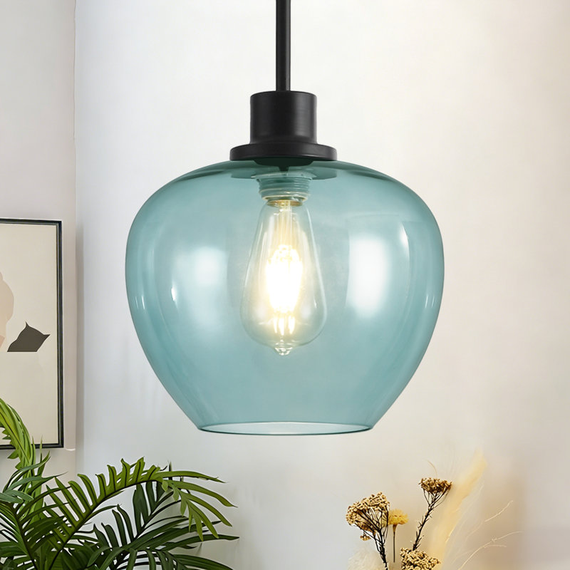 Luminaire suspendu 1 lumière l 9 po pour îlot de cuisine, table de salle à manger, évier, couloir, Blue