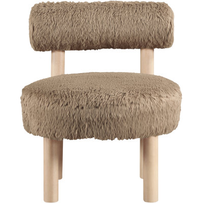 Ambre Vegan Shearling Fabric Upholstered Accent Chair