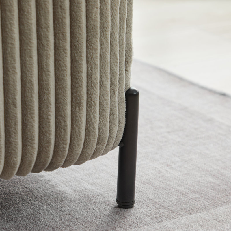 Bampton Upholstered Storage Ottoman, Gray Corduroy