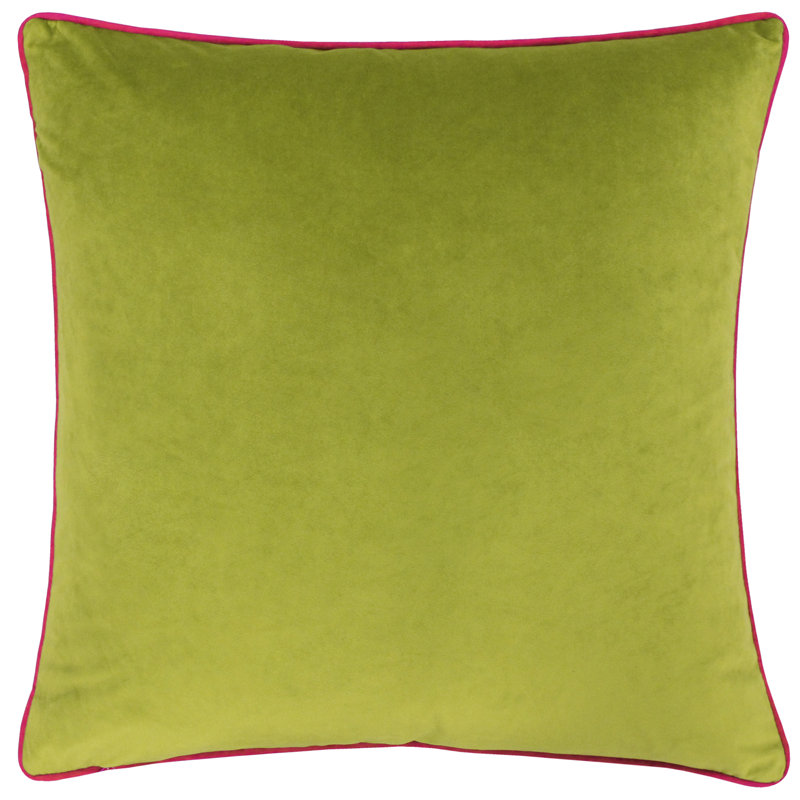 Meridian Square Cushion, Olive Green/Pink, Square 45cm, Polyester