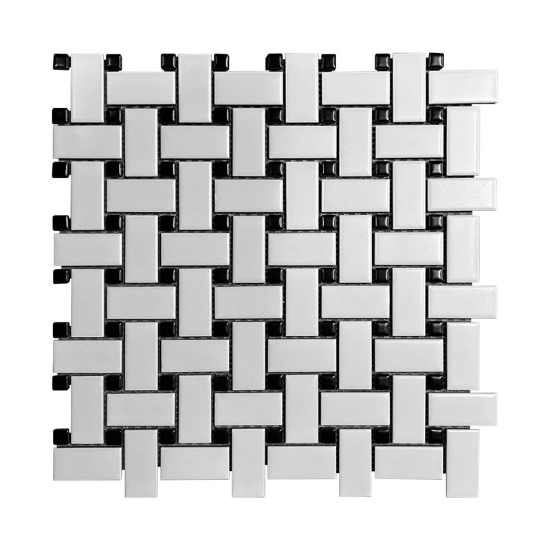 Carreau de mosaïque en porcelaine tressée 0,91 po x 1,89 po