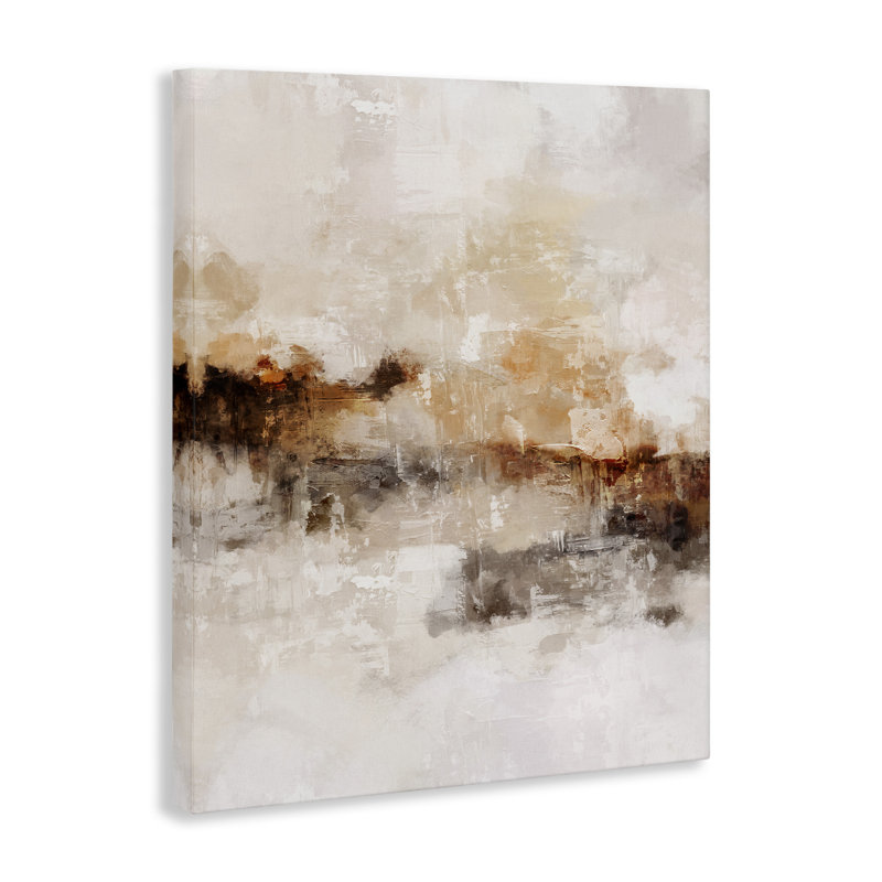 «Beige & Brown Abstract» sur toile par Ros Ruseva, H 48 po x l 36 po x P 1,5 po