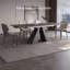 63" to 95" Extendable Sintered Stone Dining Table for 4-10, Black Matte Sintered Stone Table top, Black Steel Legs