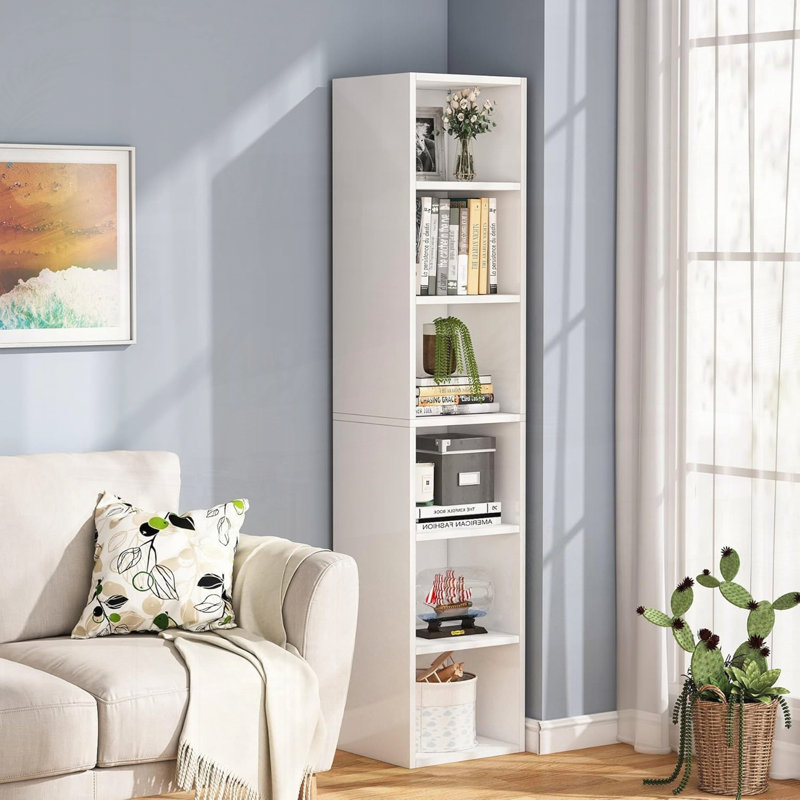 Bibliothèque de rangement à six niveaux, Blanc