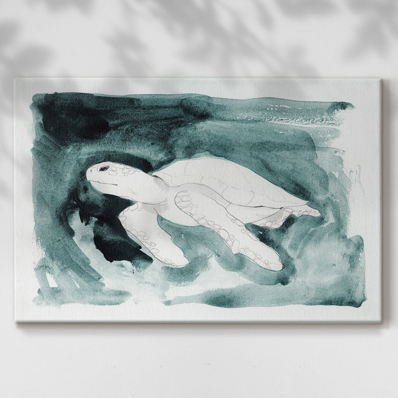 Tortue de mer à la recherche de II - Cavas enveloppés de galerie, 12 x 18