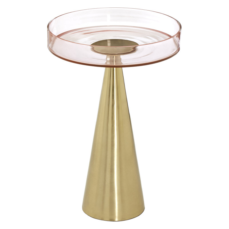 Drake Glass Top Pedestal End Table