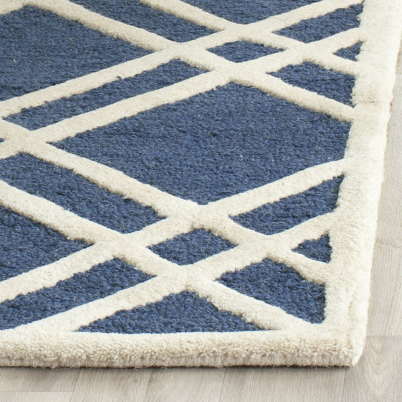 Sanyla Hand Tufted Wool Geometric Rug, Rectangle 9' x 12'