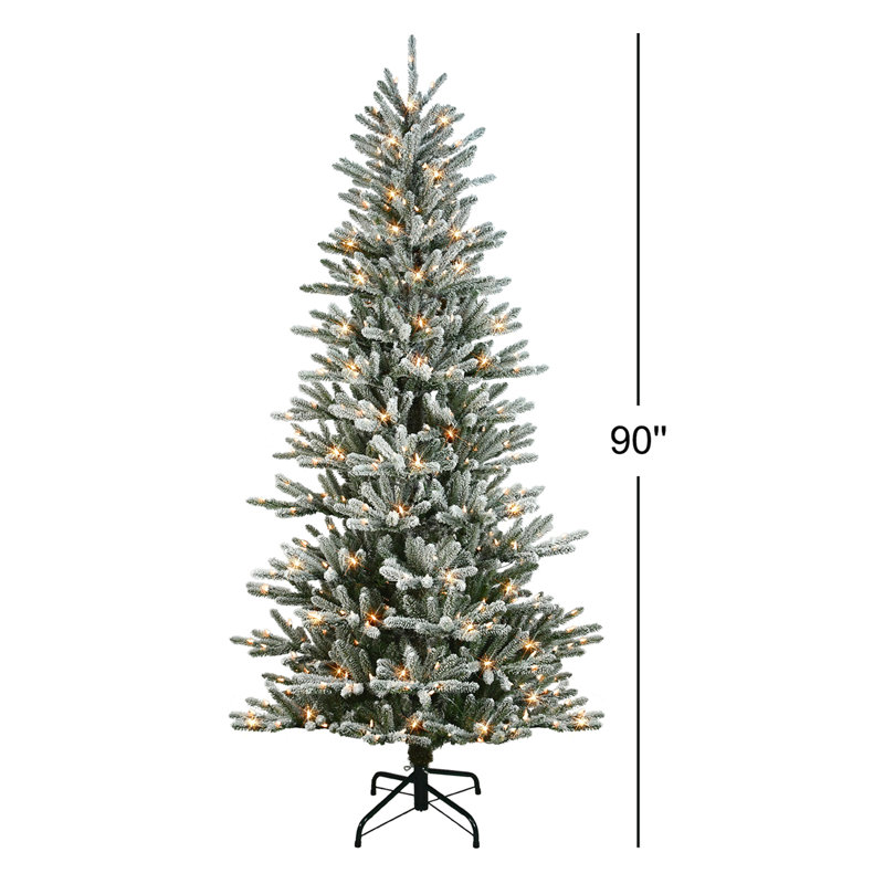 7.5' Lighted Artificial Spruce Christmas Tree