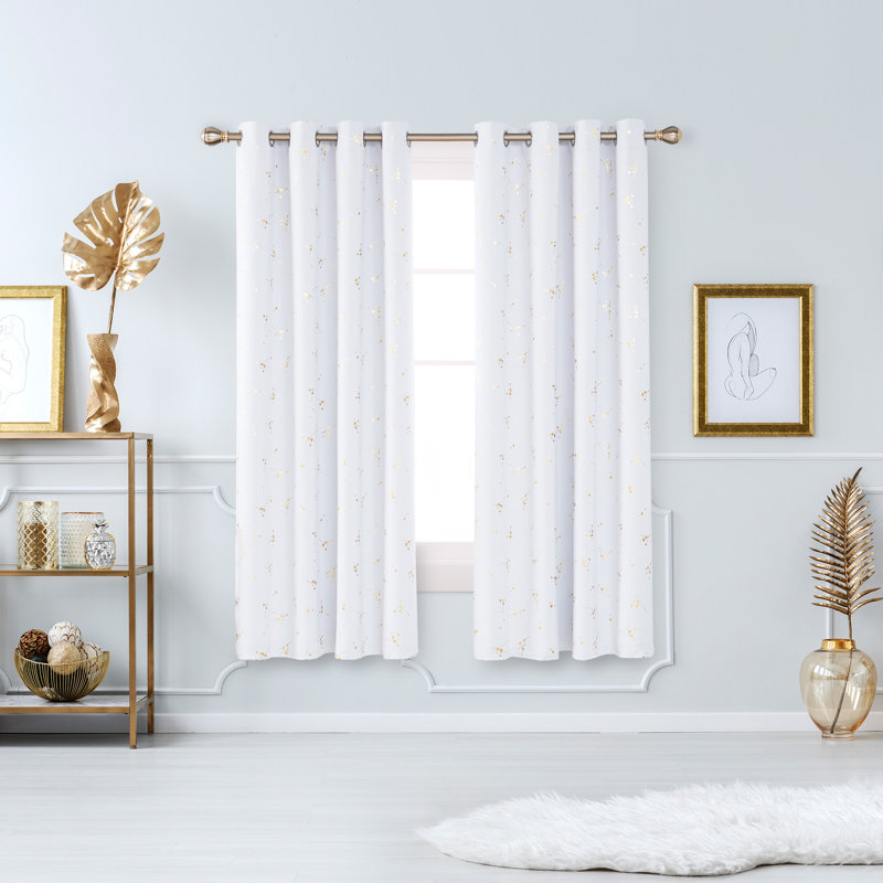 Bertie Room Darkening Thermal Curtains, Greyish White, Width 117 x Drop 183 cm