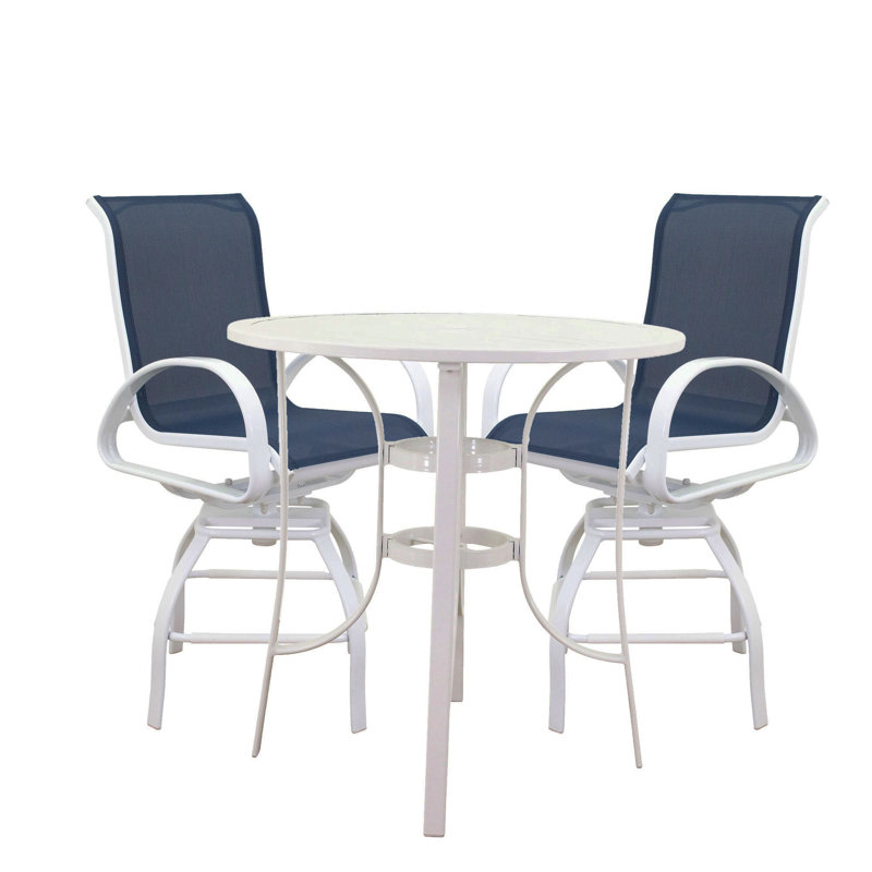 L'ensemble de salle à manger ronde à hauteur de balcon comprend une table de balcon et des tabourets pivotants, 2