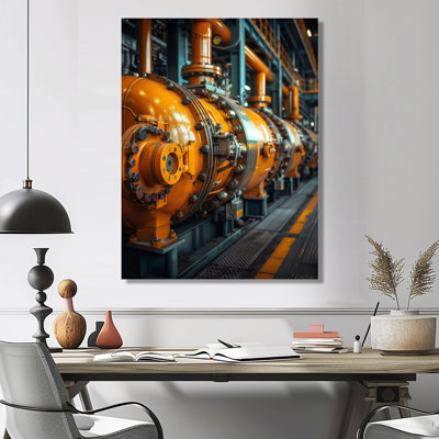 Décoration murale orange et orange Powerhouse Pulse Power Plant III - Centrales électriques