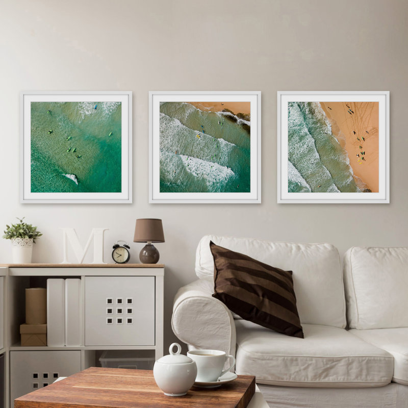 " Waves " by Marmont Hill 3 - Pieces, 32" H x 32" W x 1.5" L