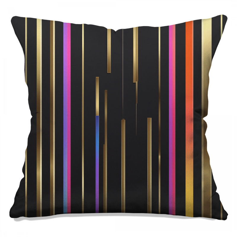 Coussins décoratifs dorés à rayures verticales, 18 x 18 pouces