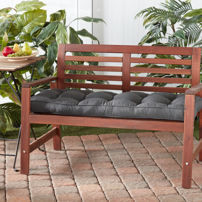 Sunbrella Outdoor Bench Seat Cushion, Canvas Coal