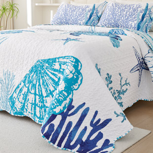 Ensemble de courtepointe en polyester Marine