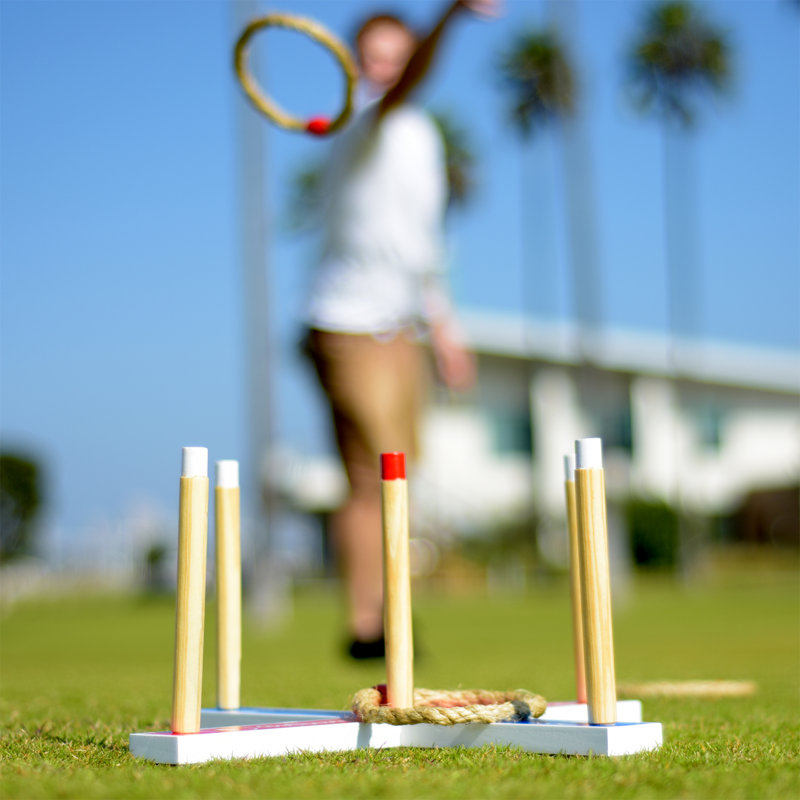 GoSports Premium Wooden Ring Toss Game with Carrying Case 