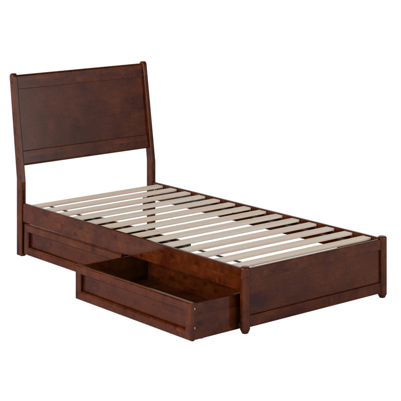 Avdesh Solid Wood Storage Bed, Twin XL, Walnut
